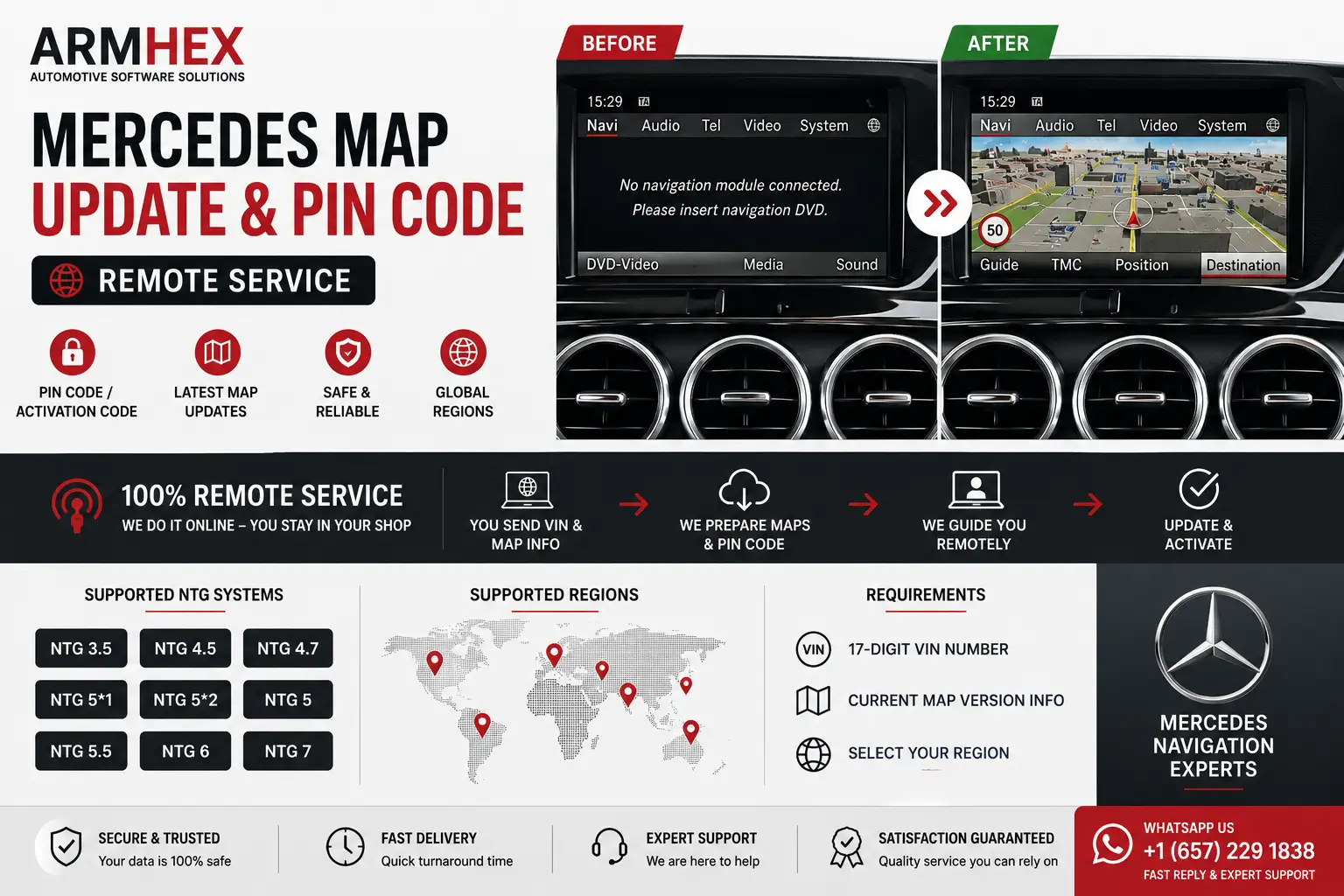 Mercedes Map Update, Navigation PIN Code Online Service- ARMHEX